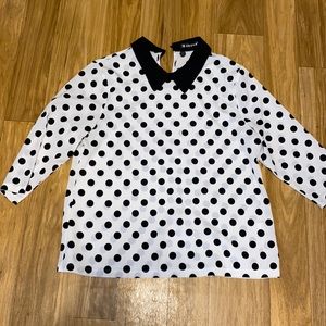 Allegra K size Large blouse with Peter Pan collar